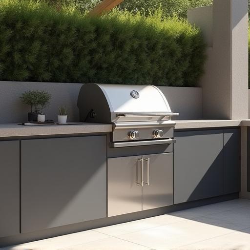 Grillmodul för utekök med inbyggd högpresterande grill